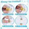 8Pcs 2 Colors Brass Rhinestone Cufflinks KK-ME0003-83-3