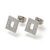 304 Stainless Steel Micro Pave Clear Cubic Zirconia Stud Earrings EJEW-H018-03P-03-2