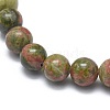 Natural Unakite Bead Stretch Bracelets X-BJEW-K212-A-006-3