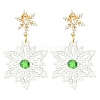 Christmas Snowflake Glass Seed Braided Dangle Earrings EJEW-MZ00233-3