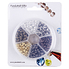 Multicolor Iron Round Spacer Beads with Box for Jewelry Making 7~8x3.6~4x3mm IFIN-PH0001-07-NF-4