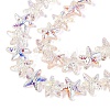 Electroplate Transparent Glass Beads Strands EGLA-Q136-01A-04-3