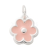 925 Sterling Silver Enamel Flower Charms STER-D300-04S-02-1