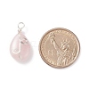 Natural Rose Quartz Pendants PALLOY-JF01750-02-2