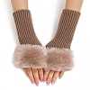 Plush Acrylic Fibers Knitting Fingerless Gloves PW-WGBA7CE-03-1