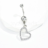 Minimalist Fashion Brass Cubic Zirconia Heart Belly Button Rings for Women JF4184-1