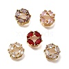 Brass Micro Pave Cubic Zirconia Beads KK-F913-02G-1