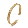 304 Stainless Steel Mesh Chains Shape Open Cuff Bangle for Women BJEW-C033-01-2