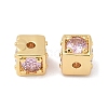 Brass Cubic Zirconia Beads KK-Q030-14B-G-2