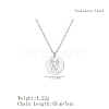 Stylish Stainless Steel Flat Round Gemini Zodiac Pendant Necklaces for Women's Daily Wear UA3158-2-2