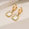 Romantic Stainless Steel Hollow Heart Pendant Hoop Earrings for Sweet Daily Parties XH1770-4-5