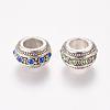 Vintage Alloy Rhinestone European Beads RB-M012-M-2