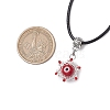 Evil Eye Handmade Lampwork & Glass Sead Beaded Pendant Necklaces NJEW-MZ00092-02-3