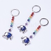 Natural Lapis Lazuli Chakra Keychain KEYC-P040-E09-1