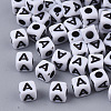 White Opaque Acrylic Beads X-MACR-R869-02A-1
