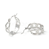 Non-Tarnish 304 Stainless Steel Curb Chain Chunky Hoop Earrings for Women EJEW-P197-05P-2