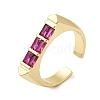 Brass Micro Pave Cubic Zirconia Cuff Open Rings for Women RJEW-L343-02G-05-4