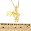 Brass Clear Cubic Zirconia Scarecrow Pendant Necklaces NJEW-C071-03G-5