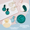 FIBLOOM 4 Pairs 4 Colors Alloy Enamel Flat Round Dangle Stud Earrings for Women EJEW-FI0002-65-4