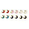 Brass Enamel Stud Earrings EJEW-T014-52G-NF-1
