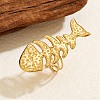 Textured 304 Stainless Steel Cuff Open Rings SA-CBA0F84-07G-1