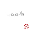 Round Natural Pearl Stud Earrings EJEW-G411-03A-P-1