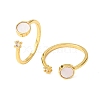 Brass Micro Pave Cubic Zirconia Cuff Rings for Women RJEW-K309-39E-G-4
