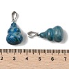 Dyed & Heated Natural Blue Agate Pendants G-B127-03P-06-3