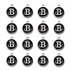 Platinum Plated Alloy Charms LS-ENAM-S118-02B-P-2