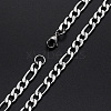Men's 304 Stainless Steel Figaro Chain Necklaces NJEW-T012-02-56-S-1