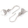 925 Sterling Silver Micro Pave Clear Cubic Zirconia Earring Hooks STER-U005-12P-2