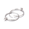 Rhodium Plated 925 Sterling Silver Hoop Earring Findings STER-I016-069P-3