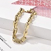 304 Stainless Steel Lock Link Chain Bracelets for Women Men BJEW-F488-03G-4