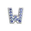 Glass Rhinestone Slide Charms PALLOY-TAC0018-02-W-1