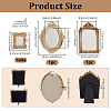 3Pcs 3 Styles Resin & Linen Photo Frame Jewelry Necklace Display Stands ODIS-OC0001-97-2