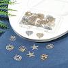 40Pcs 10 Styles Rack Plating Brass Hollow Out Connector Charms KKC-FS0001-03-9