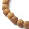 Natural Wood Beads Stretch Bracelets for Women BJEW-JB11338-03-4