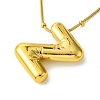 Ion Plating(IP) Initial Letter 304 Stainless Steel Pendant Necklace NJEW-R265-05G-Z-1