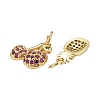 10Pcs 5 Style Golden Plated Fruit Theme Brass Micro Pave Cubic Zirconia Charms ZIRC-ZZ0001-05G-4