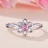 Flower Brass Micro Pave Pearl Pink Cubic Zirconia Finger Rings FS-WGCFB35-05-1