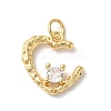 Rack Plating Brass Clear Cubic Zirconia Pendants KK-Z056-15G-1