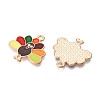 Thanksgiving Day Theme Alloy Enamel Pendants X-ENAM-T020-35B-2