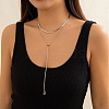 Brass Flat Snake Chains Lariat Necklaces NJEW-P289-13P-1