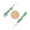 Natural Green Aventurine Chips Dangle Earrings with Glass EJEW-JE04840-04-4