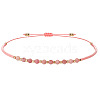 2mm Faceted Natural Rhodochrosite Beaded Braided Adjustable Bracelets for Women PF2854-11-1