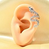 Brass Clear Cubic Zirconia Cuff Earrings EJEW-Q025-01B-P-2