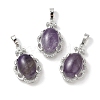 Natural Amethyst Oval Pendants G-NH0025-15P-08-1