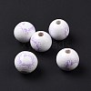 Easter Theme Printed Wood European Beads WOOD-C002-10A-4