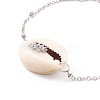 Natural Cowrie Shell Link Bracelet with Satellite Chain for Women STAS-P302-12P-3