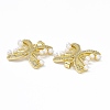 Rack Plating Brass Micro Pave Clear Cubic Zirconia Charms ZIRC-C041-10G-3